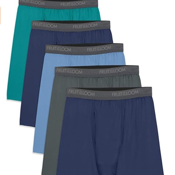 NWT Fruit of the Loom Men's Lightweight Micro Stretch Boxer Briefs in Long Leg - Picture 1 of 3